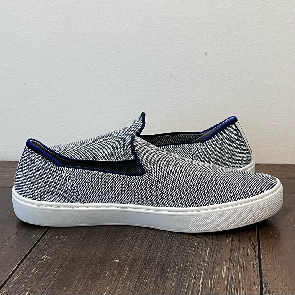 Rothy’s The Sneaker Slip On Shoes Blue & White Knit Womens 8 - Picture 6 of 10